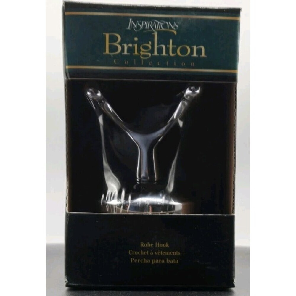 Brighton Single 2 Prong Robe Hook Polished Chrome